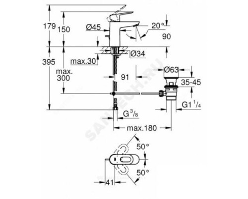 Смеситель для умывальника одноручный BauLoop Grohe 23335000