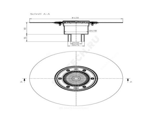 Корпус трапа ПП вертикальный выпуск HL HL310NKH