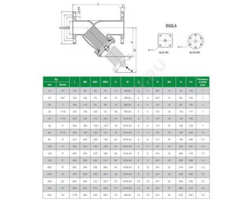 Фильтр сетчатый Y-образный чугун Ду 150 Ру16 фл F4240A Tecofi F4240A-0150