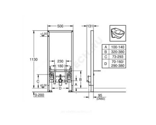 Инсталляция для биде Rapid SL Grohe 38553001