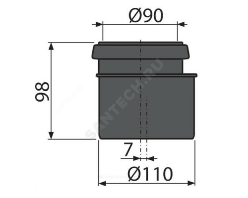 Соединитель для инсталляции 90/110 Alca Plast M907