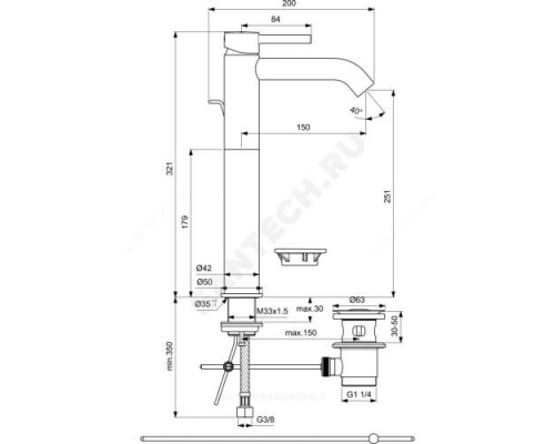 Смеситель для умывальника одноручный CERALINE Ideal Standard BC194XG .