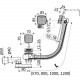 Слив-перелив для ванны плоский полуавтоматический (тросик) с переходной трубкой 10гр. 40/50 Alca Plast A565KM3-120
