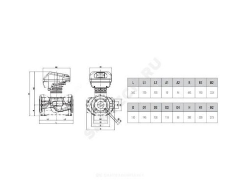 Насос циркуляционный с мокрым ротором для ГВС EVOPLUS B 150/340.65 SAN M PN16 1x220-240В/50/60 Гц DAB 60151179