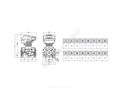 Насос циркуляционный с мокрым ротором для ГВС EVOPLUS B 180/280.50 SAN M PN16 1x220-240В/50/60 Гц DAB 60151171