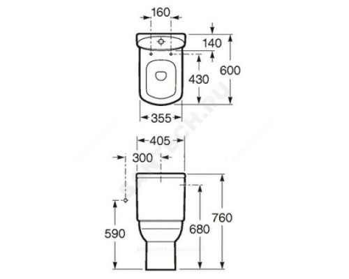 Бачок для унитаза нижний подвод 2/реж Dama Senso Compacto Roca 34151B000