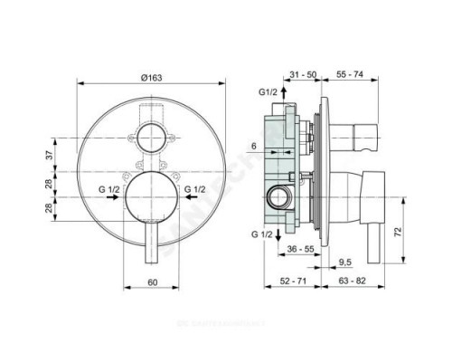 Смеситель для ванны с душем одноручный CERALINE Ideal Standard A6939AA