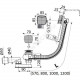 Слив-перелив для ванны плоский полуавтоматический (тросик) с переходной трубкой 10гр. 40/50 Alca Plast A564CRM2-80