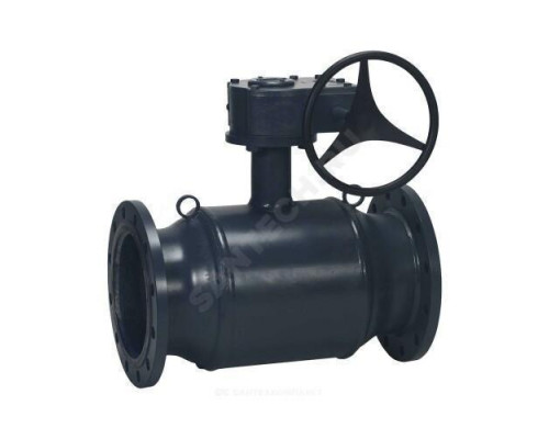 Кран шаровой сталь 09Г2С JIP Premium FF Ду 400 Ру16 фл L=895мм с редуктором Danfoss 065N0276G