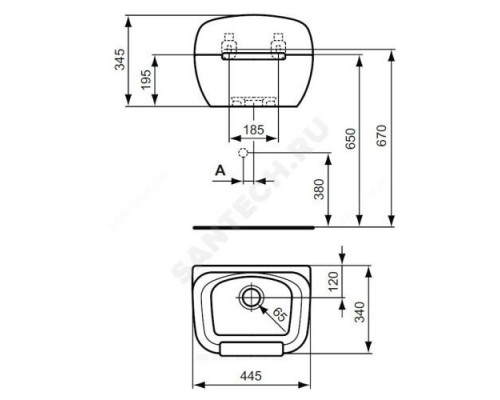 Мойка хозяйственная DOURO керамика белая без сифона Ideal Standard R380601