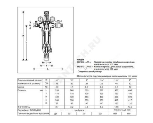 Фильтр сетчатый T-образный пластик Ду 20 Ру16 Тмакс=40 oC G3/4