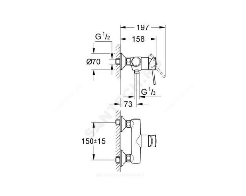 Смеситель для душа одноручный BauClassic Grohe 32867000