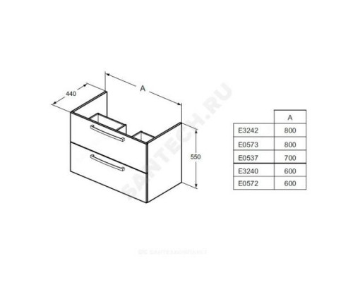 Тумба под умывальник Tempo 61 белый глянец Ideal Standard E3240WG