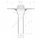Воронка кровельная HL69H с вертикальным выпуском PP Дн 110 с листвоуловителем,гидроизоляционным полимербитумным полотном 500мм HL HL69H/1