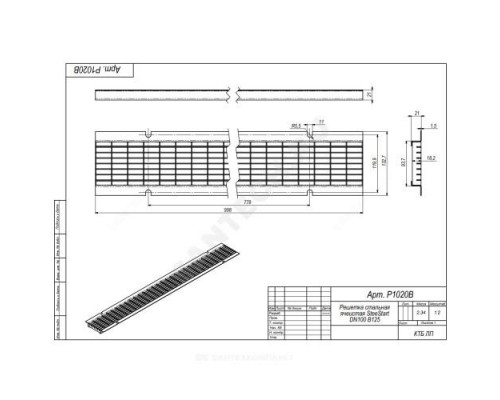 Решетка ячеистая стальная SteeStart DN100 В125 125кН СТИЛОТ P1020В
