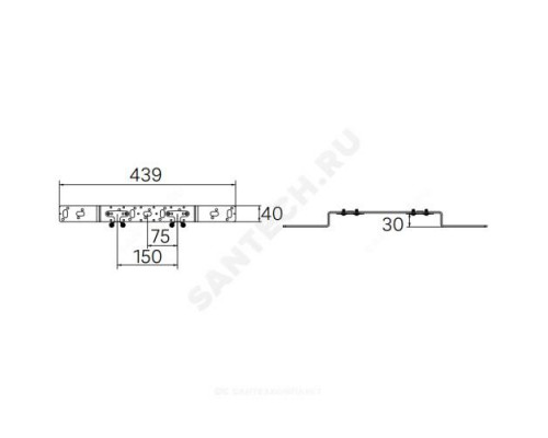 Кронштейн сталь короткий для труб тип О 75/150 Rehau 11055291008