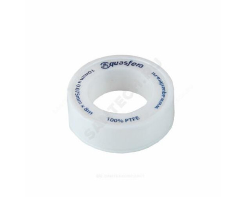 Лента ФУМ PTFE 6020 10ммх0,075ммх8м катушка среда: вода Aquasfera 6020-01