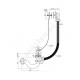 Слив-перелив для ванны трубный с пробкой на цепочке 1 1/2