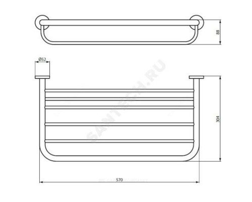 Полка для полотенец подвесная IOM Ideal Standard A9106AA