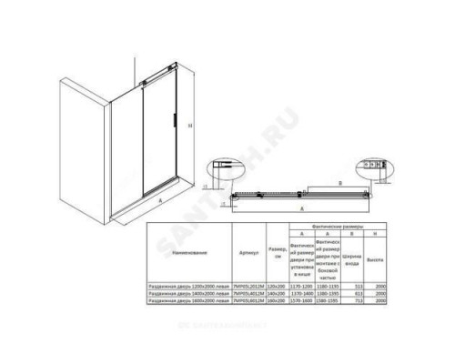 Дверь душевая Area 1200х2000мм прозрачное стекло левая, профиль хром Roca MP05L2012M