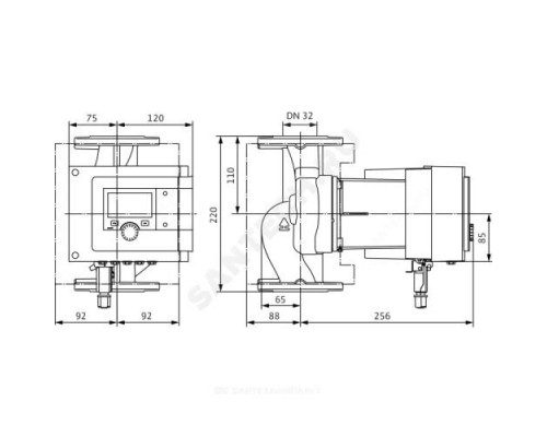 Насос циркуляционный с мокрым ротором для ГВС Stratos MAXO-Z 32/0,5-8 PN16 1х230В/50 Гц Wilo 2186313