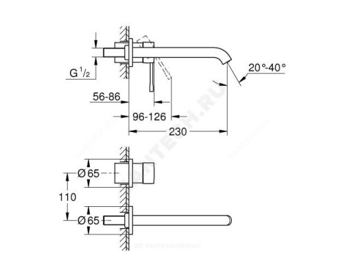 Смеситель для умывальника одноручный Essence+ Grohe 19967001