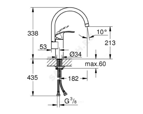 Смеситель для кухонной мойки одноручный Eurosmart Grohe 33202002