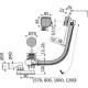 Слив-перелив для ванны плоский полуавтоматический (тросик) с переходной трубкой 10гр. 40/50 Alca Plast A565CRM1-80