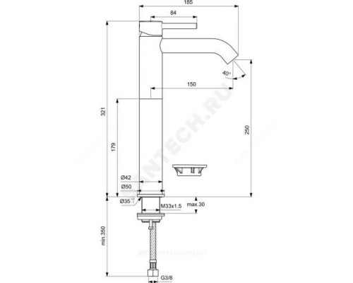 Смеситель для умывальника одноручный CERALINE Ideal Standard BC269AA .