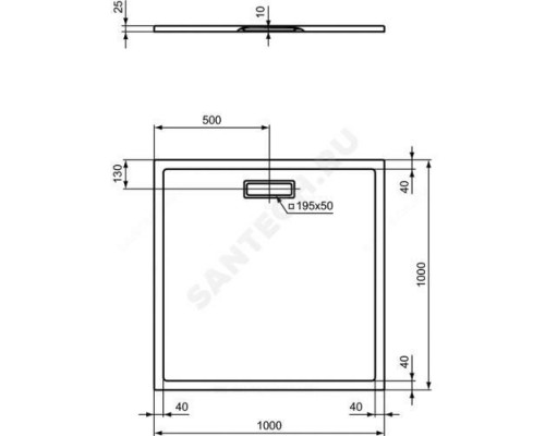 Поддон душевой акрил квадрат ULTRAFLAT NEW 1000х1000х25 белый Ideal Standard T448801 .