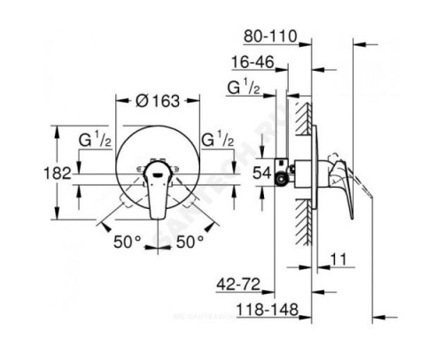 Смеситель для душа одноручный BauFlow Grohe 29112000