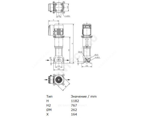 Насос многоступенчатый вертикальный HELIX VE 2204-2/16/V/KS PN16 3х400В/50 Гц Wilo 4139931