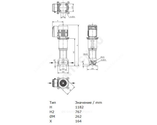 Насос многоступенчатый вертикальный HELIX VE 2204-2/25/V/KS PN25 3х400В/50 Гц Wilo 4140700