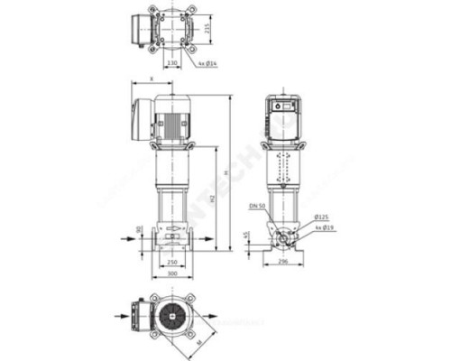 Насос многоступенчатый вертикальный HELIX VE 2209-2/25/V/KS/2G PN25 3х400В/50 Гц Wilo 4166206