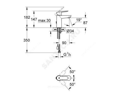 Смеситель для умывальника одноручный BauEdge Grohe 23329000