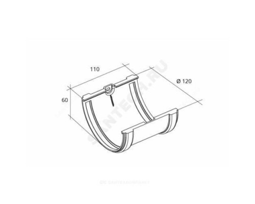Соединитель желобов ПВХ Дн 120 белый Grand line 172972