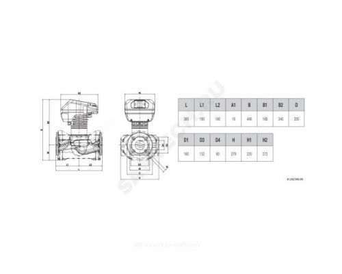 Насос циркуляционный с мокрым ротором B 120/360.80 M PN16 1x220-240В/50/60 Гц DAB 60150991