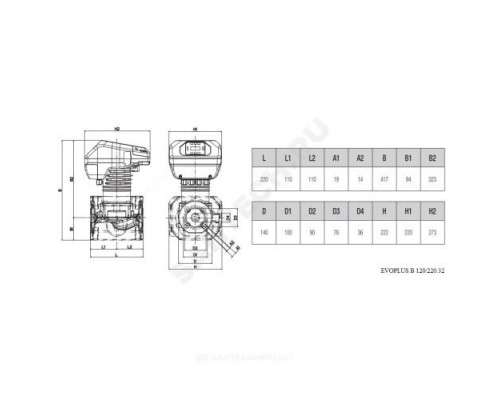 Насос циркуляционный с мокрым ротором EVOPLUS B 120/220.32 M PN16 1x220-240В/50/60 Гц DAB 60150962