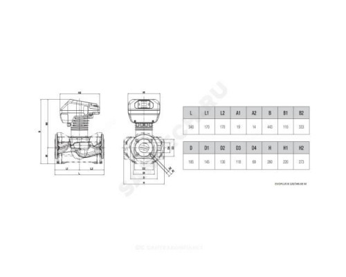 Насос циркуляционный с мокрым ротором EVOPLUS B 120/340.65 M PN16 1x220-240В/50/60 Гц DAB 60150981