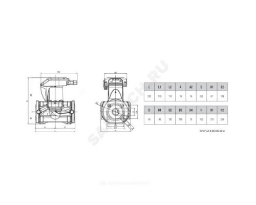 Насос циркуляционный с мокрым ротором EVOPLUS B 40/220.32 M PN10 1х230В/50 Гц DAB 60150946