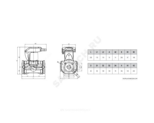 Насос циркуляционный с мокрым ротором EVOPLUS B 60/220.32 M PN10 1х230В/50 Гц DAB 60150947