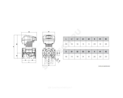 Насос циркуляционный с мокрым ротором EVOPLUS B 180/250.40 M PN10 1x220-240В/50 Гц DAB 60150969