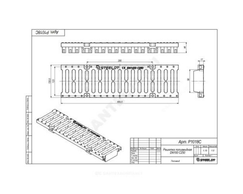 Решетка пластиковая SteeStart DN100 С250 250кН СТИЛОТ Р1018АС