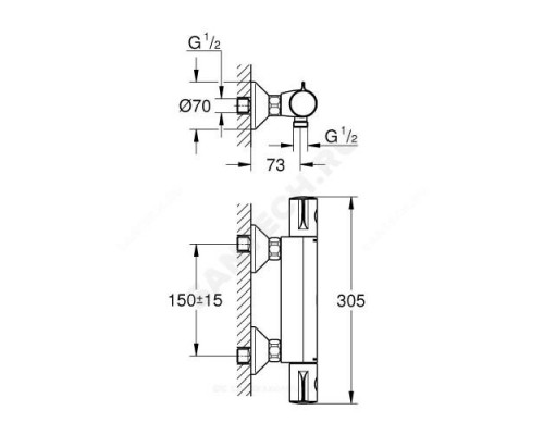 Смеситель для душа термостат Grohtherm 800 Grohe 34558000