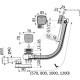 Слив-перелив для ванны плоский полуавтоматический (тросик) с переходной трубкой 10гр. 40/50 Alca Plast A565CRM2-120