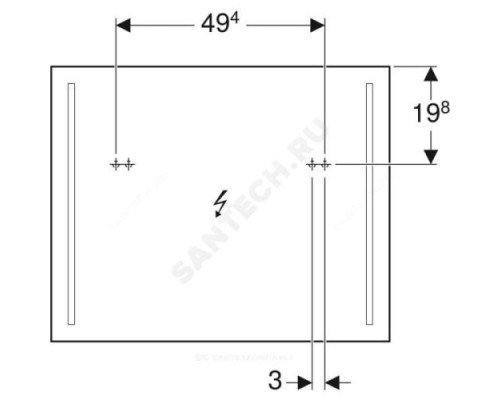 Зеркало Option 80 с подсветкой Geberit 500.588.00.1