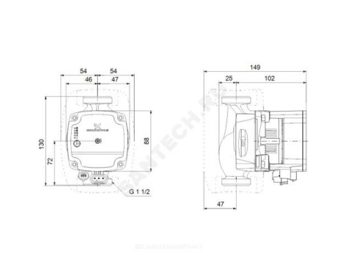 Насос циркуляционный с мокрым ротором ALPHA1 L 25-60 130 PN10 1х230В/50 Гц Grundfos 99160583