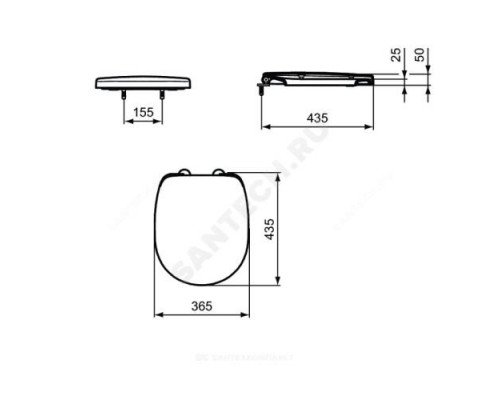 Сиденье для унитаза дюропласт CONNECT SPACE Ideal Standard E129001