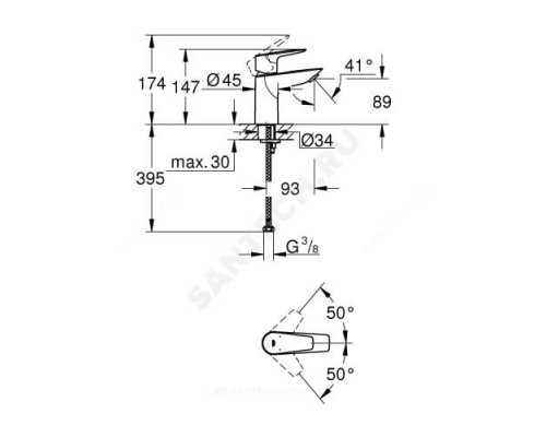 Смеситель для умывальника одноручный BauEdge Grohe 23330001