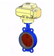 Затвор дисковый поворотный чугун VPI4448-N24EP Ду 250 Ру16 межфл с эл/приводом Nutork 230В диск чугун манжета EPDM Tecofi VPI4448-N24EP0250